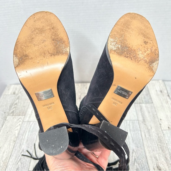 Michael Kors Collection Palmer suede tassel heeled bootie black size 36 Euro - Picture 9 of 13